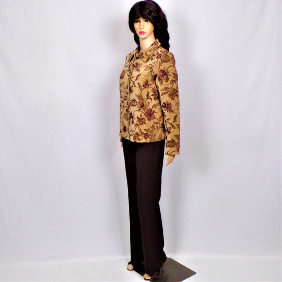 MERYL DIAMOND size 6 multicolor floral tapestry jacket rayon/polyester/cotton DC - Picture 11 of 13
